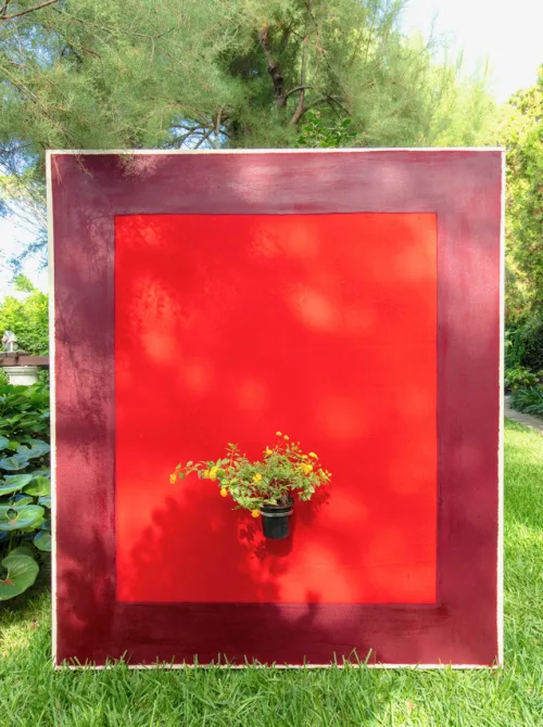 H Hakansson Untitled Butterfly painting 2022 opera site specific realizzata per la VI edizione del Festival del Paesaggio Villa san Michele Anacapri foto di A Benestante