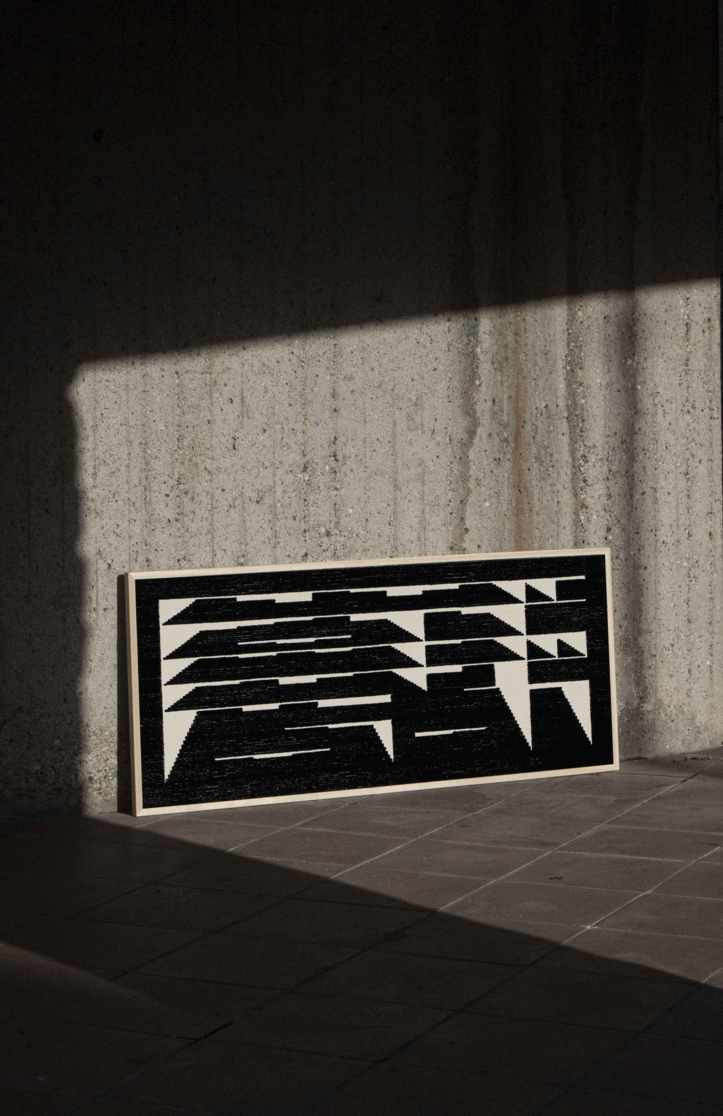 Cara Architettura design Fabrizio Felici tessitura in cotone a telaio orizzontale manuale crafted by Maria Rosa Puddu e Vilma Ghiani cm 160 x 67 2023